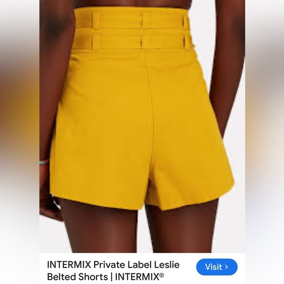 INTERMIX Yellow High Waist Shorts size XS - Picture 2 of 5